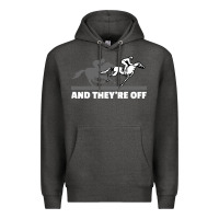 Charcoal Heather horse racing Premium Hoodie - artisFamous