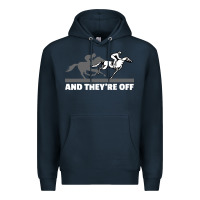 Navy horse racing Premium Hoodie - artisFamous