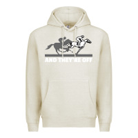 Oatmeal Heather horse racing Premium Hoodie - artisFamous
