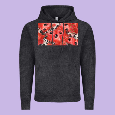 Watermelon Strawberry Cowhide Cup Vintage Hoodie Designed By Barkaloodesign