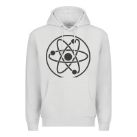 Dove Grey Atomic Atom Symbol Premium Hoodie - artisFamous
