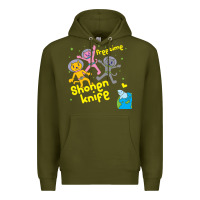 Army Green Shonen Knife Free Time Premium Hoodie - artisFamous