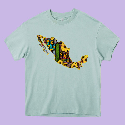 Guerrero Mexico Serape Cactus Sunflower Map Heavy Core Tee Designed By Ranaportraitstore