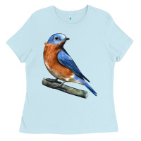 Baby Blue Eastern Bluebird Ladies Tee - LillyAllenDesigns