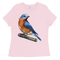 Bubblegum Pink Eastern Bluebird Ladies Tee - LillyAllenDesigns