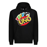 Black uno funny game Premium Hoodie - artisFamous