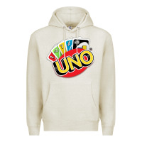 Oatmeal Heather uno funny game Premium Hoodie - artisFamous
