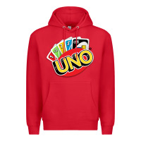 Red uno funny game Premium Hoodie - artisFamous