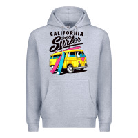 Heather Grey california super surf Premium Hoodie - artisFamous