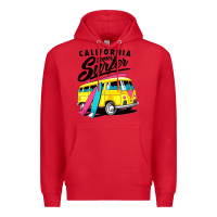 Red california super surf Premium Hoodie - artisFamous