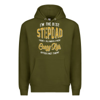 Army Green I'm The Best Stepdad | Father's Day Premium Hoodie - artisFamous
