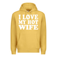 Antique Gold i love my hot wife Premium Hoodie - artisFamous