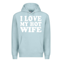 Blue Mist i love my hot wife Premium Hoodie - artisFamous