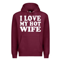 Burgundy i love my hot wife Premium Hoodie - artisFamous