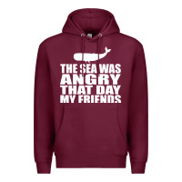 Burgundy seinfeld   the sea was angry that day my friends Premium Hoodie - artisFamous