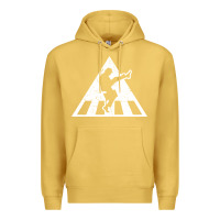 Antique Gold The Ministry of Silly Walks Distressed Premium Hoodie - artisFamous