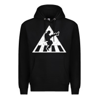 Black The Ministry of Silly Walks Distressed Premium Hoodie - artisFamous