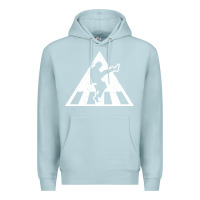 Blue Mist The Ministry of Silly Walks Distressed Premium Hoodie - artisFamous