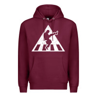 Burgundy The Ministry of Silly Walks Distressed Premium Hoodie - artisFamous