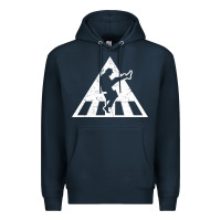 Navy The Ministry of Silly Walks Distressed Premium Hoodie - artisFamous
