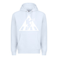 White The Ministry of Silly Walks Distressed Premium Hoodie - artisFamous