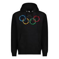 Black OLYMPIC RINGS Premium Hoodie - artisFamous
