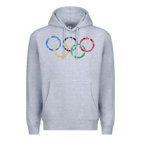 Heather Grey OLYMPIC RINGS Premium Hoodie - artisFamous