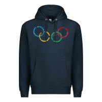 Navy OLYMPIC RINGS Premium Hoodie - artisFamous
