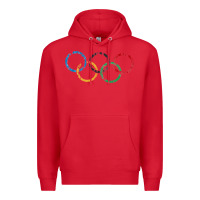Red OLYMPIC RINGS Premium Hoodie - artisFamous