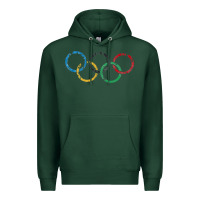 Sports Green OLYMPIC RINGS Premium Hoodie - artisFamous