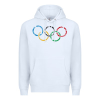 White OLYMPIC RINGS Premium Hoodie - artisFamous