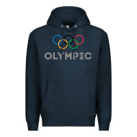 Navy OLYMPIC RINGS Premium Hoodie - artisFamous