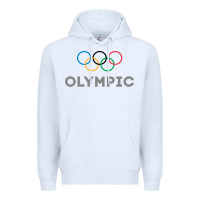 White OLYMPIC RINGS Premium Hoodie - artisFamous