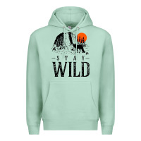 Seafoam stay wild illustration with mountain Premium Hoodie - artisFamous