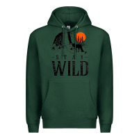 Sports Green stay wild illustration with mountain Premium Hoodie - artisFamous