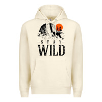 Sandshell stay wild illustration with mountain Premium Hoodie - artisFamous