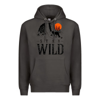 Smoke stay wild illustration with mountain Premium Hoodie - artisFamous