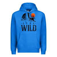 True Royal stay wild illustration with mountain Premium Hoodie - artisFamous