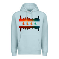 Blue Mist chicago flag skyline Premium Hoodie - artisFamous