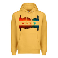 Mustard chicago flag skyline Premium Hoodie - artisFamous