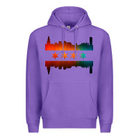 Purple chicago flag skyline Premium Hoodie - artisFamous