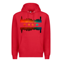 Red chicago flag skyline Premium Hoodie - artisFamous