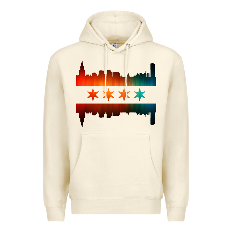 Chicago Flag Skyline Premium Hoodie by artisFamous | Teevron