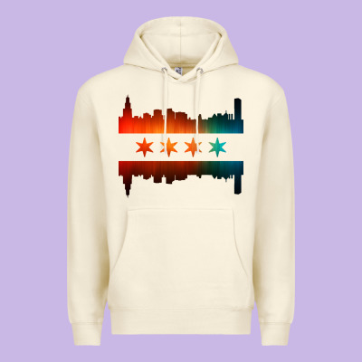Chicago Flag Skyline Premium Hoodie Designed By Artisfamous
