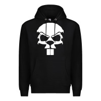 Black crazy beaver skull Premium Hoodie - artisFamous