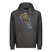 Charcoal Heather born to ski Premium Hoodie - artisFamous