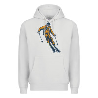 Dove Grey born to ski Premium Hoodie - artisFamous