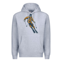 Heather Grey born to ski Premium Hoodie - artisFamous