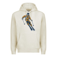 Oatmeal Heather born to ski Premium Hoodie - artisFamous