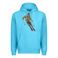 Ocean Blue born to ski Premium Hoodie - artisFamous
